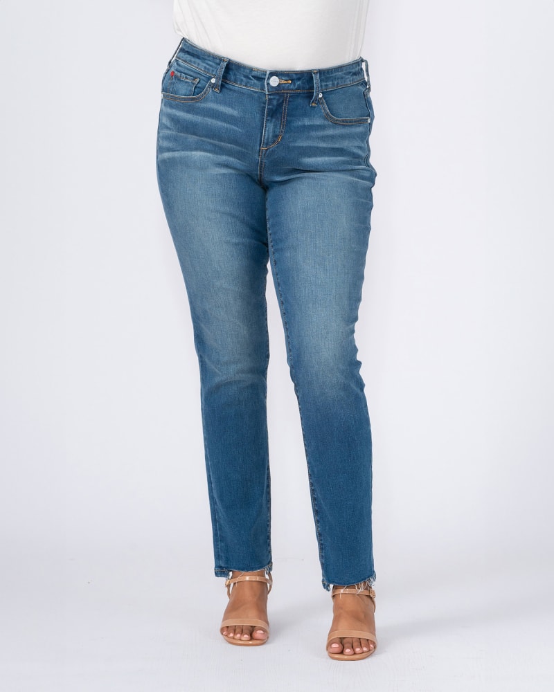 Front of a model wearing a size 10 Mid Rise Slim Fit - Peyton in PEYTON by Slink Jeans. | dia_product_style_image_id:310801
